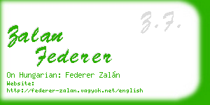 zalan federer business card